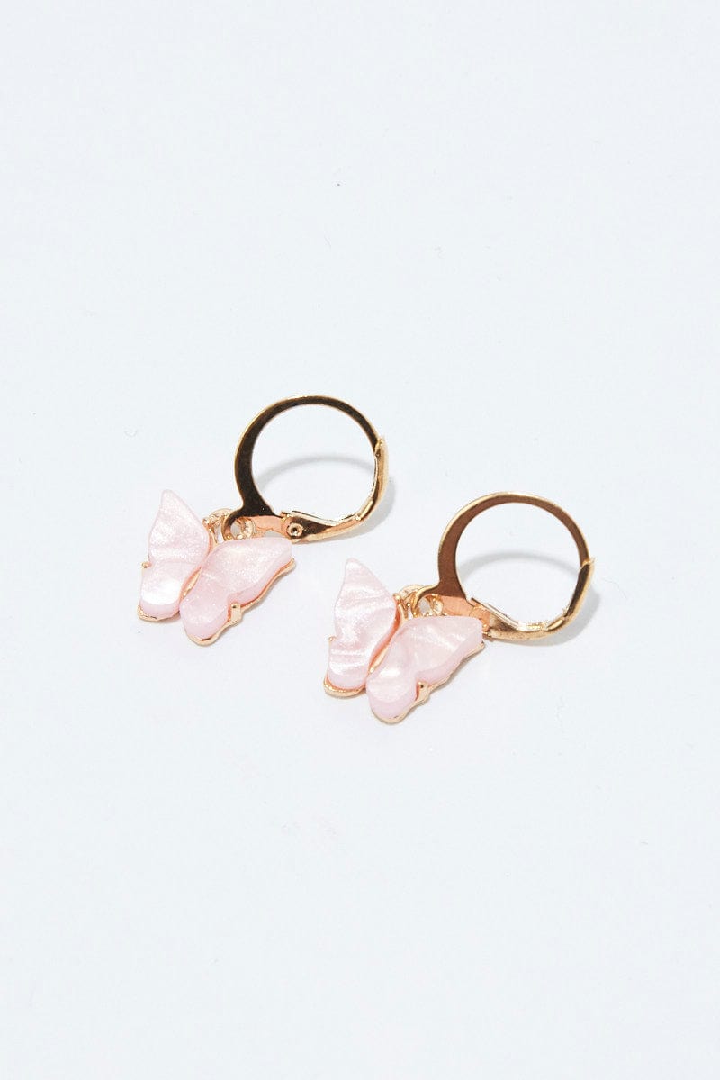 Pink Butterfly Earrings for Ally Fashion