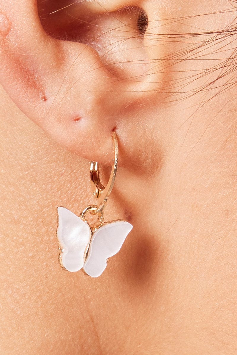 White Butterfly Earrings for Ally Fashion