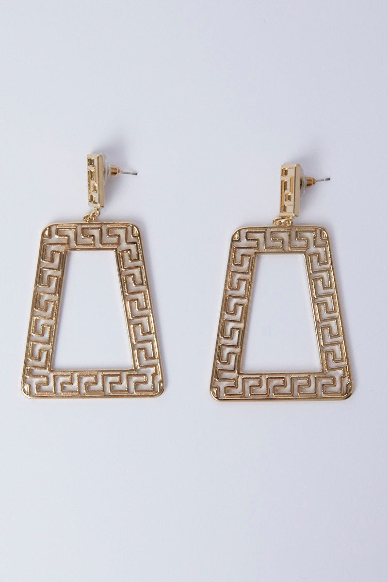 Gold Statement Decor Earrings for Ally Fashion