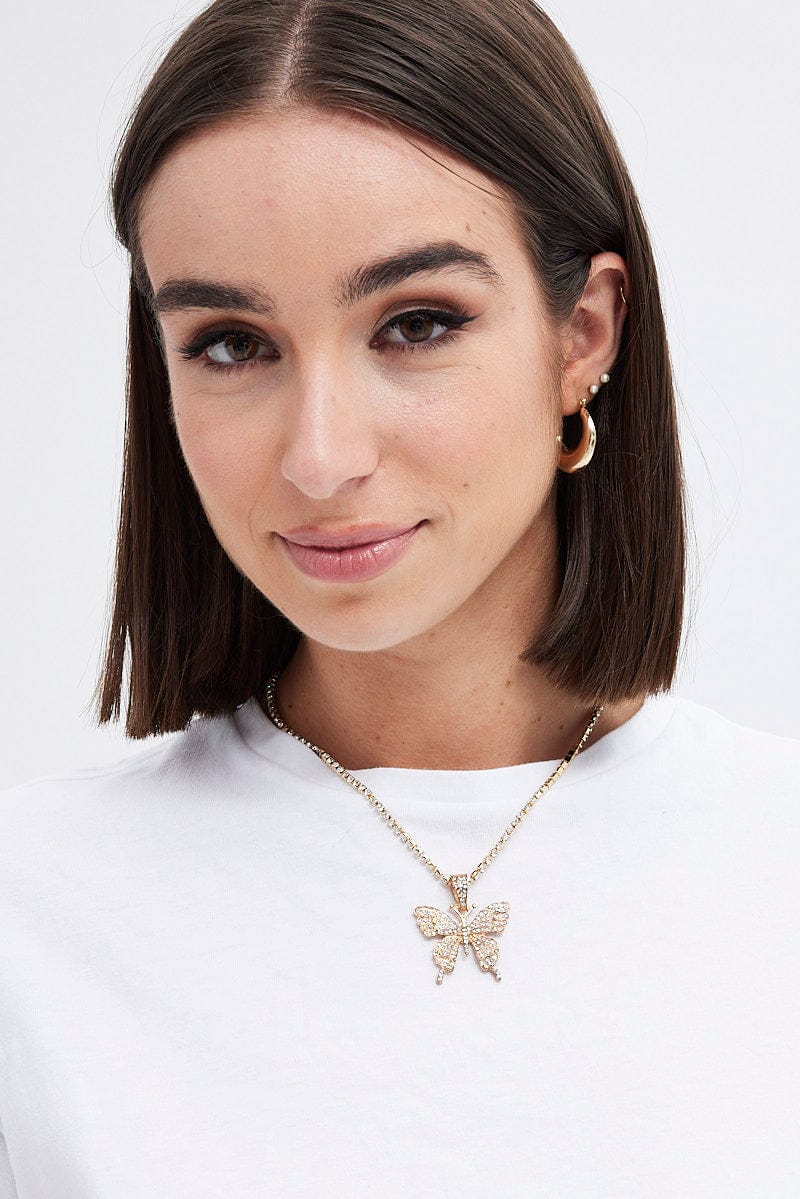 Gold Butterfly Pendent Necklace for Ally Fashion