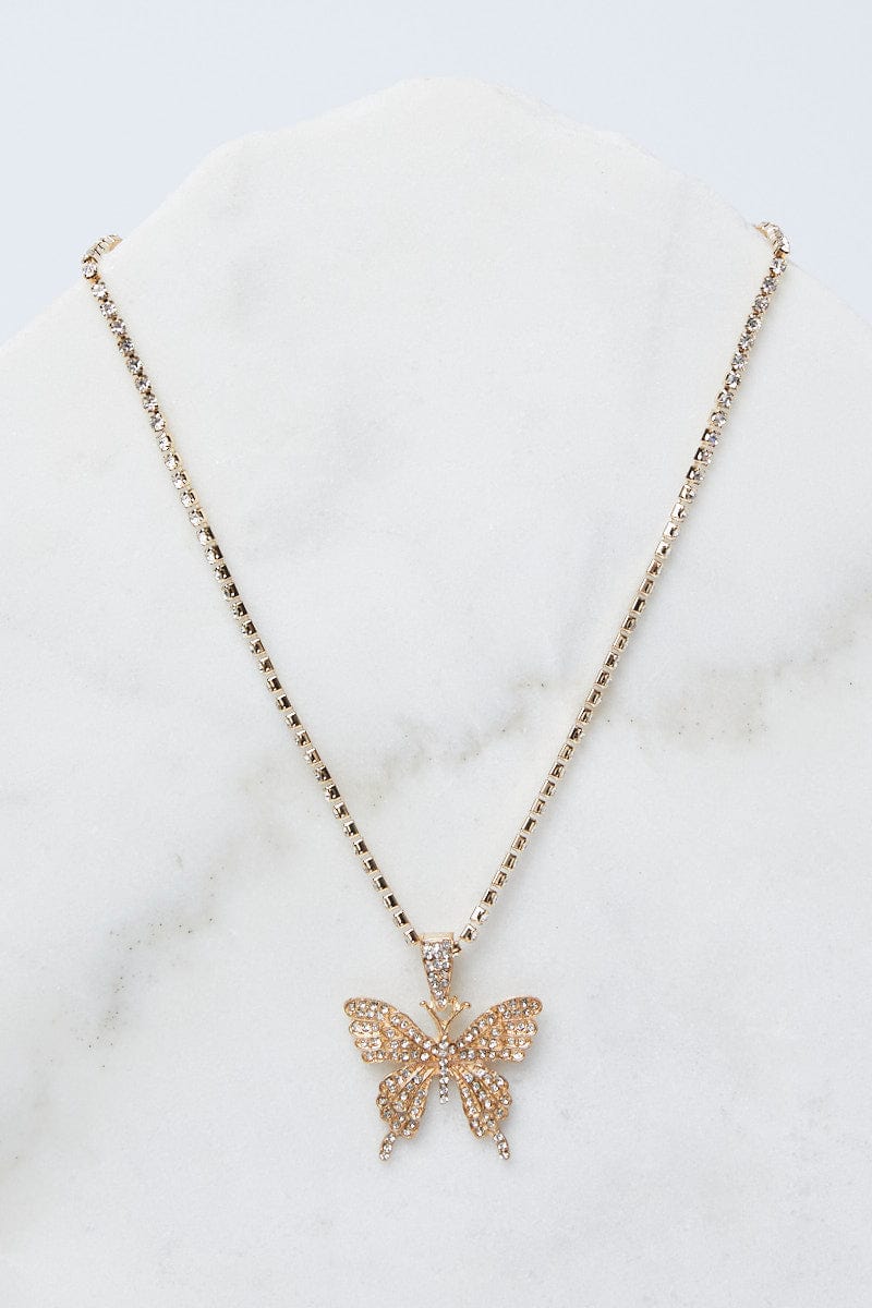 Gold Butterfly Pendent Necklace for Ally Fashion