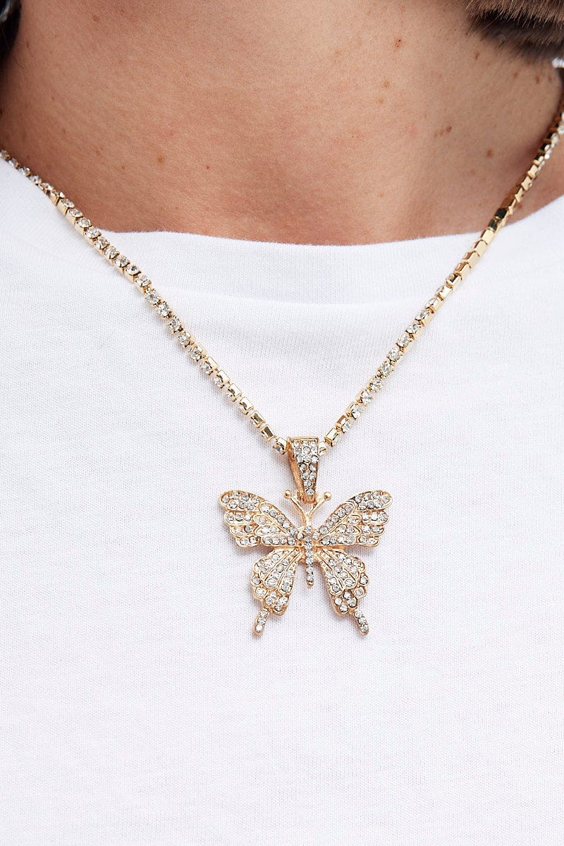 Gold Butterfly Pendent Necklace for Ally Fashion