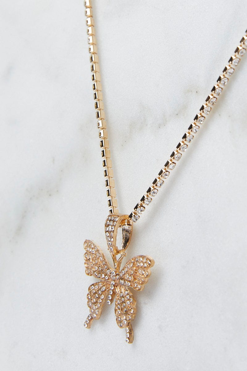 Gold Butterfly Pendent Necklace for Ally Fashion