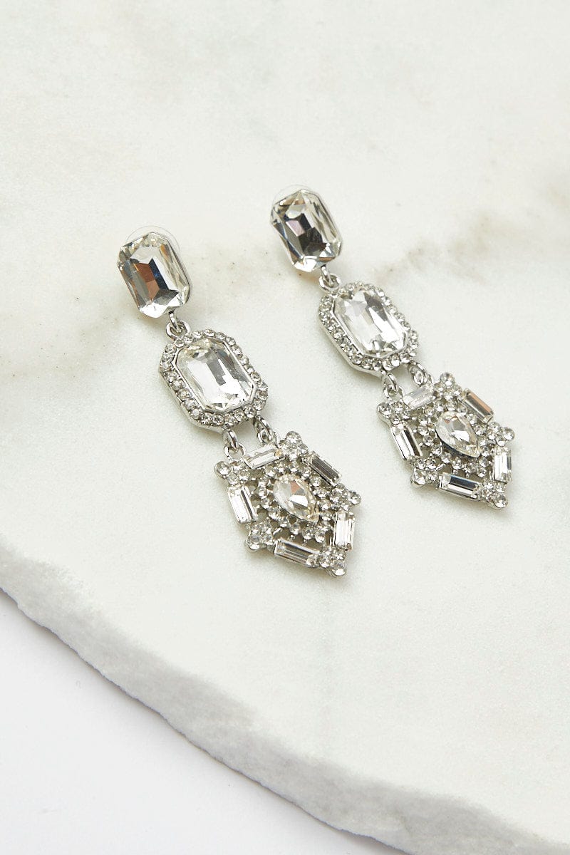 Metallic Crystal Dangle Earrings for Ally Fashion