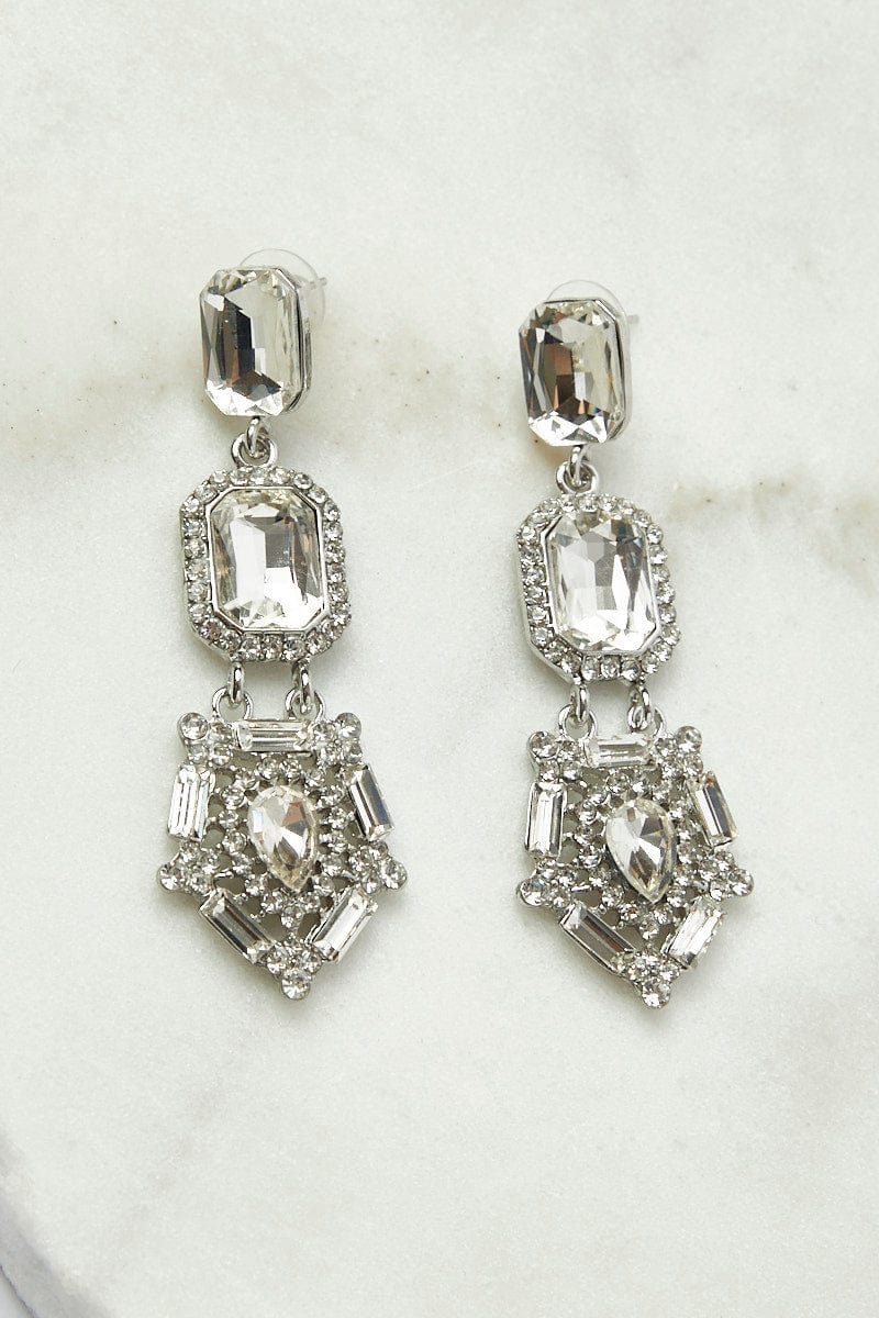 Metallic Crystal Dangle Earrings for Ally Fashion