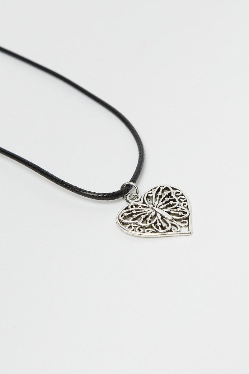 Grey Heart Pendent Necklace for Ally Fashion