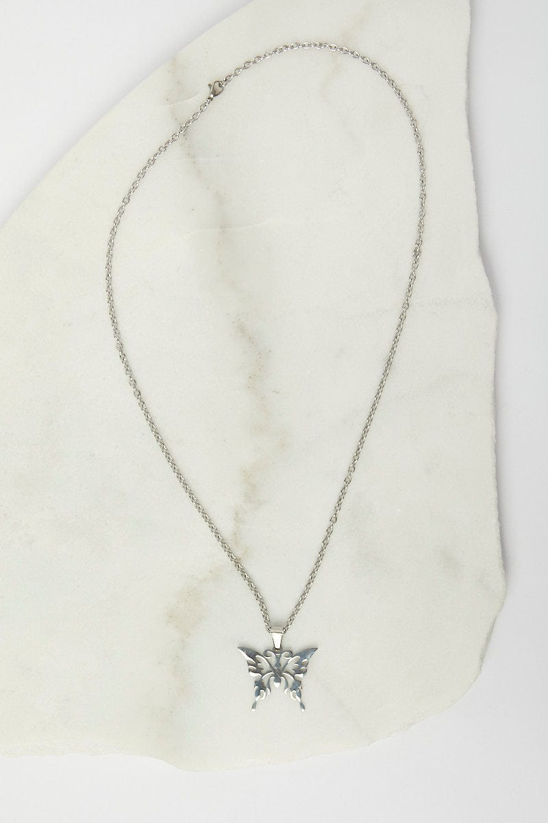 Grey Butterfly Pendent Necklace for Ally Fashion