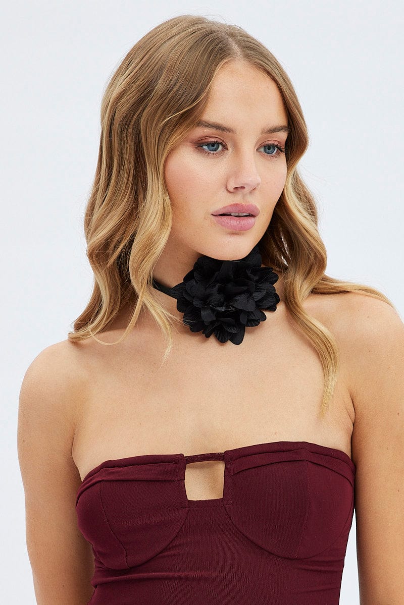 Black Floral Chocker | Ally Fashion