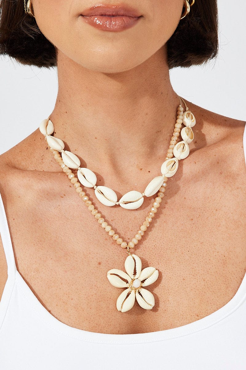 White Shell Detail Necklace for Ally Fashion