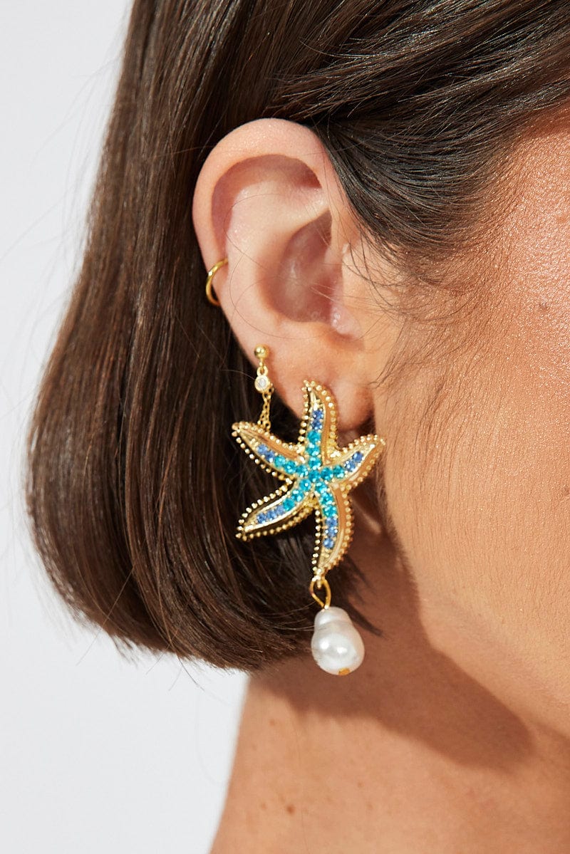 Blue Starfish Earrings for Ally Fashion