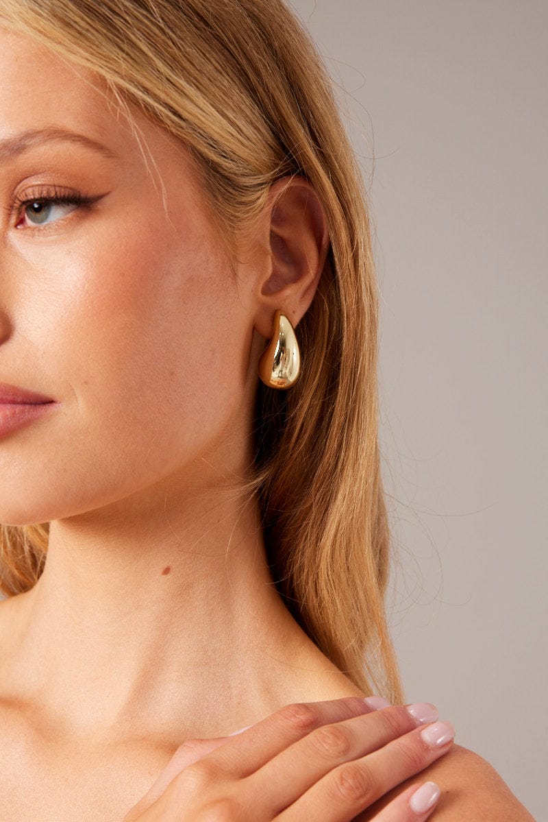 Gold Teardrop Earrings for Ally Fashion