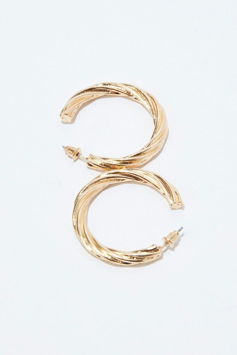 Gold Twist Hoop Earrings for Ally Fashion