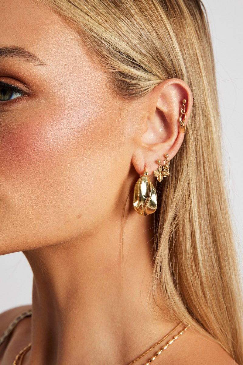 Gold Twist Hoop Earrings for Ally Fashion