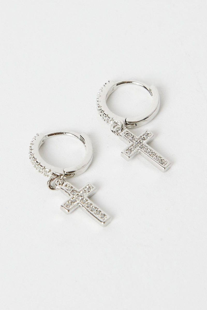 Silver Cross Earrings for Ally Fashion