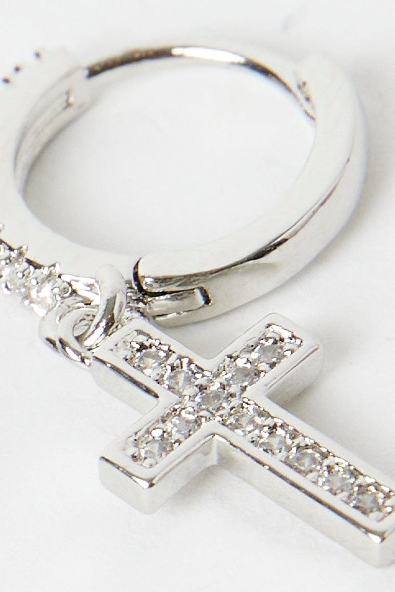 Silver Cross Earrings for Ally Fashion