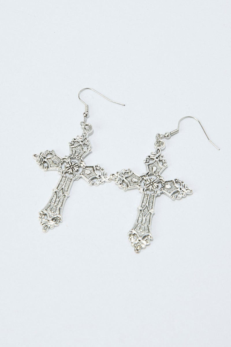 Silver Cross Earrings for Ally Fashion