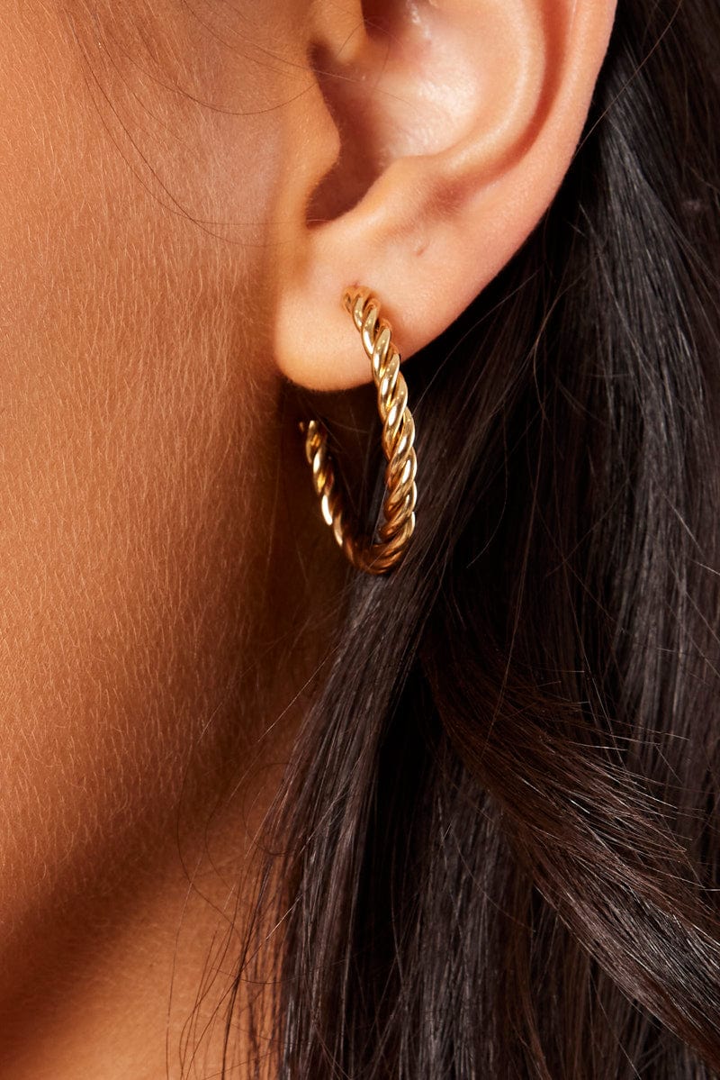 Fashion gold hoop on sale earrings