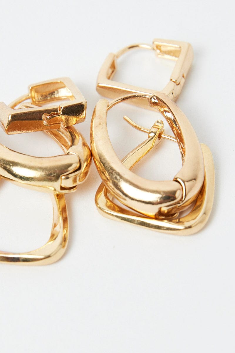 Gold Pack Hoop Earrings Ally Fashion