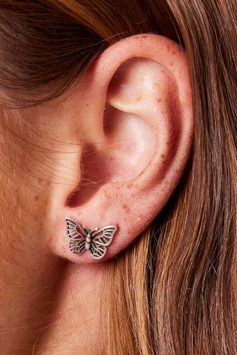 Silver Butterfly Earrings for Ally Fashion