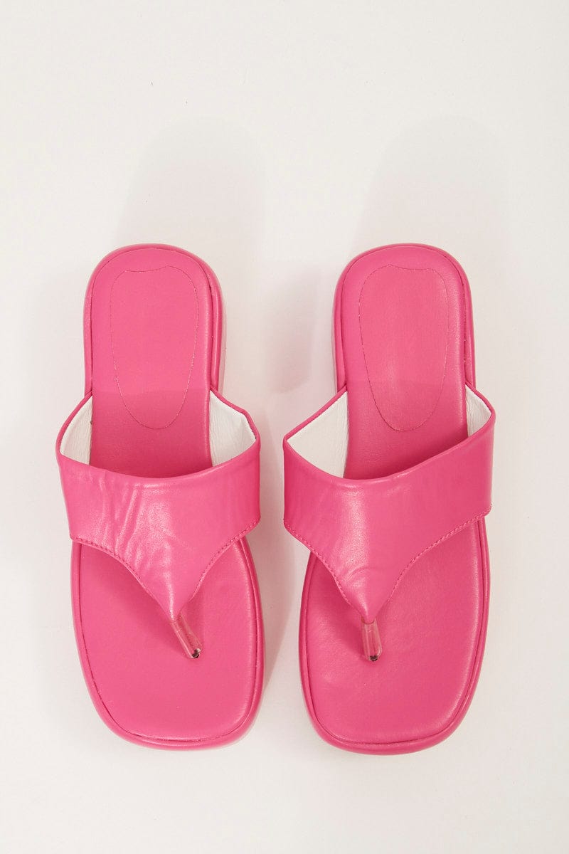 Pink Toe Post Thong Wedge Sandals for Ally Fashion