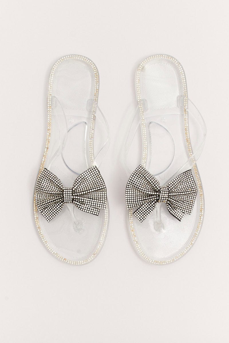 Metallic Rhinestone And Bow Decor Slippers for Ally Fashion