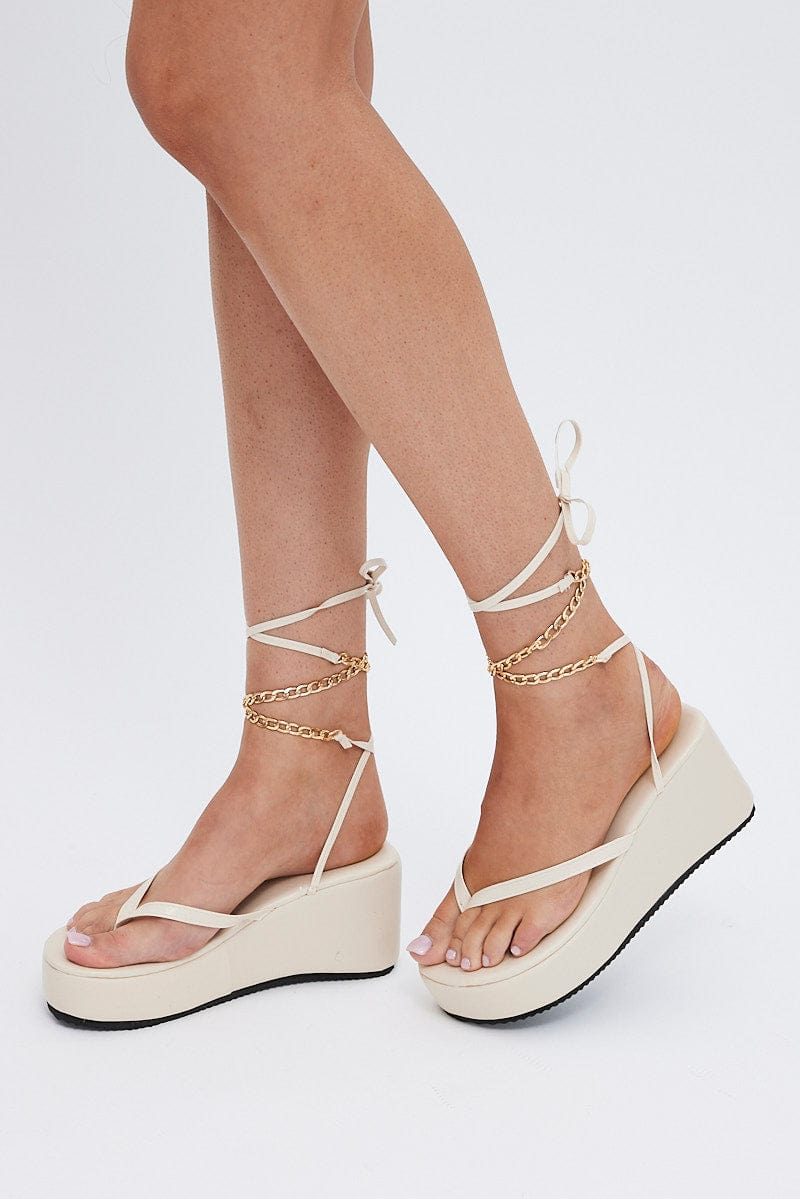 String Wedge Tie Up The Leg Wedges