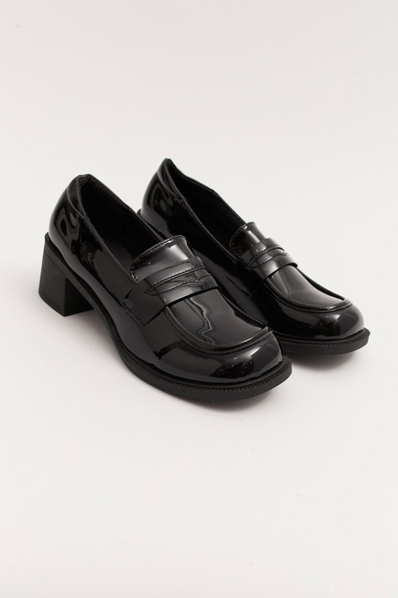 Black Mid-Heel Loafers for Ally Fashion