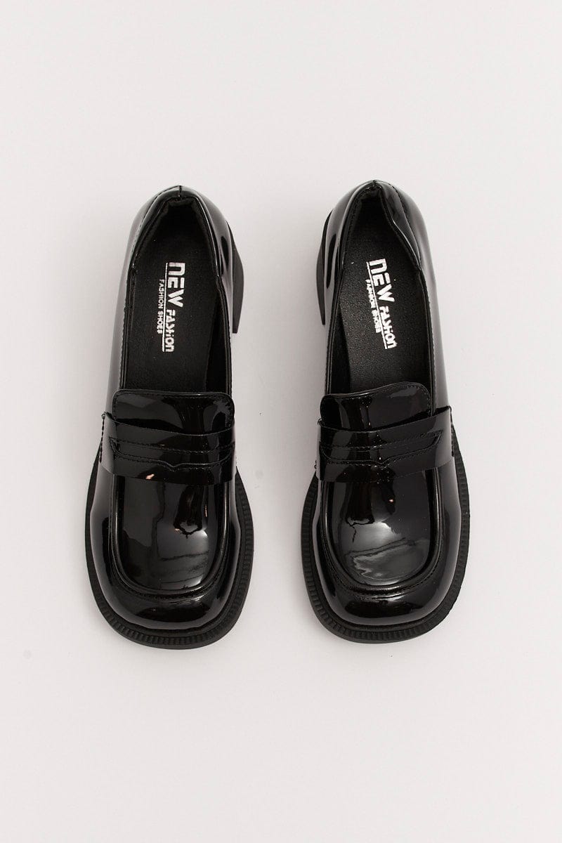 Black Mid-Heel Loafers for Ally Fashion