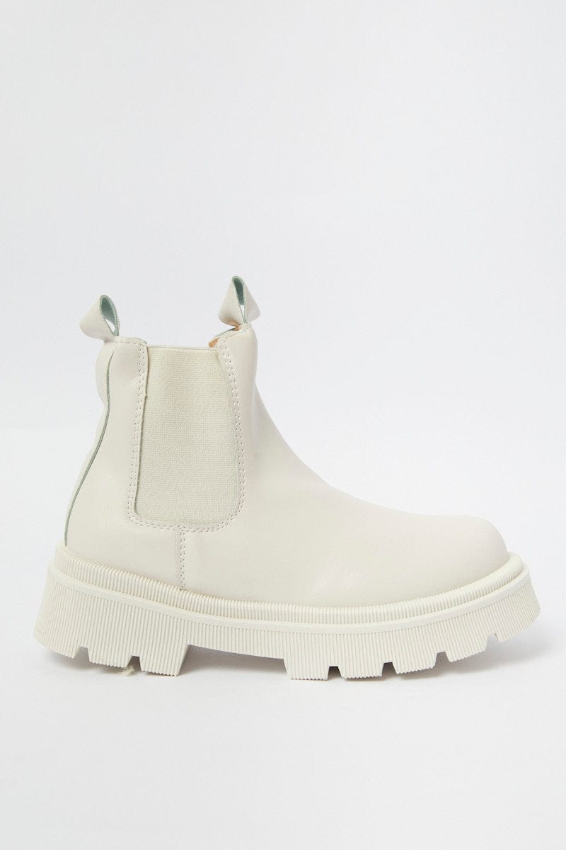 White Chunky Sole Boots for Ally Fashion