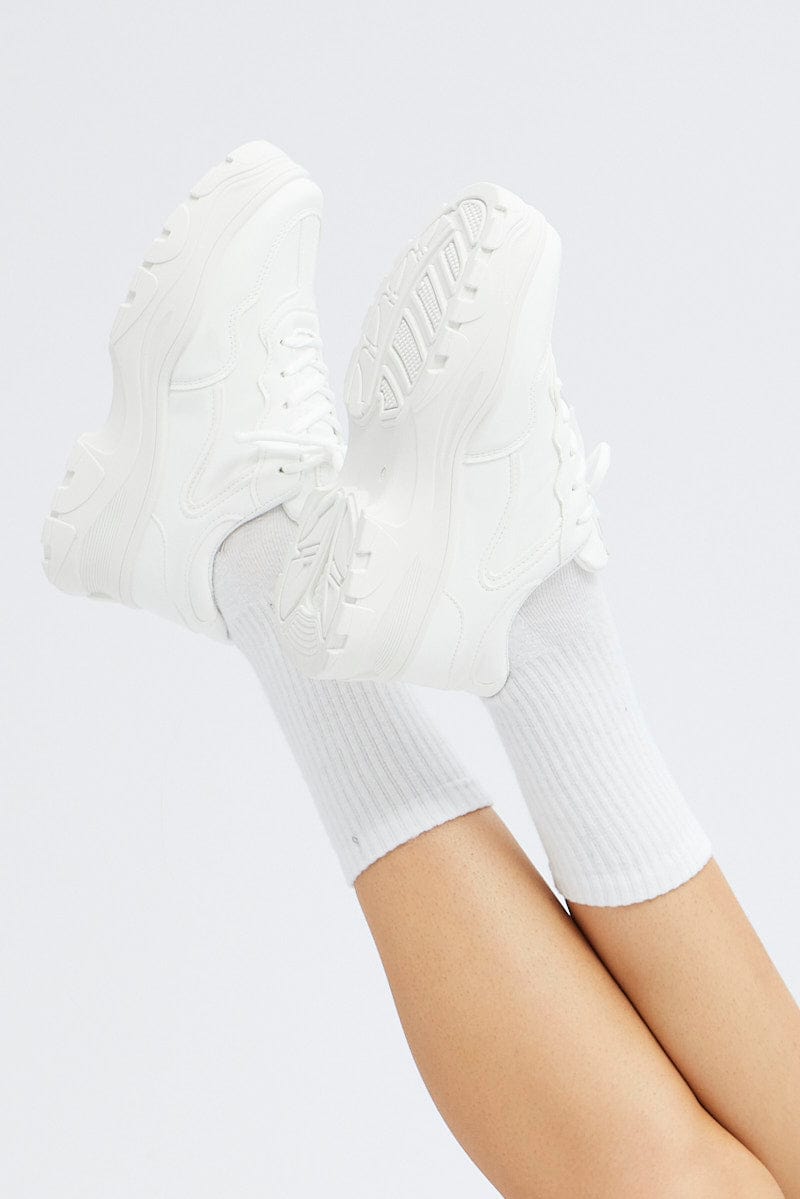 White Chunky Sneakers Trainers for Ally Fashion
