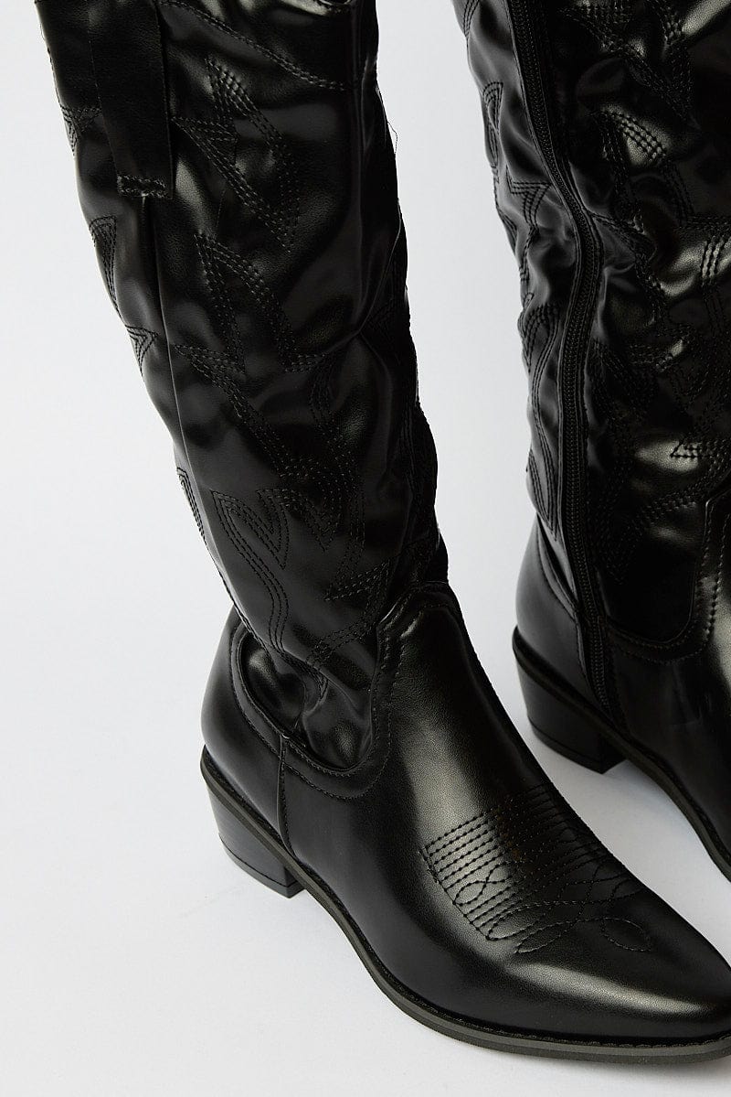 Black Cowboy Boots for Ally Fashion