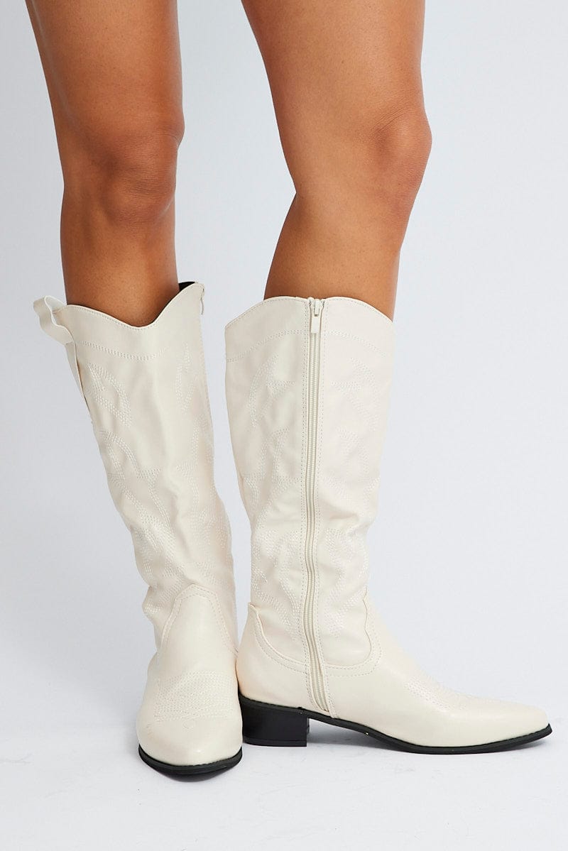 White Cowboy Boots for Ally Fashion