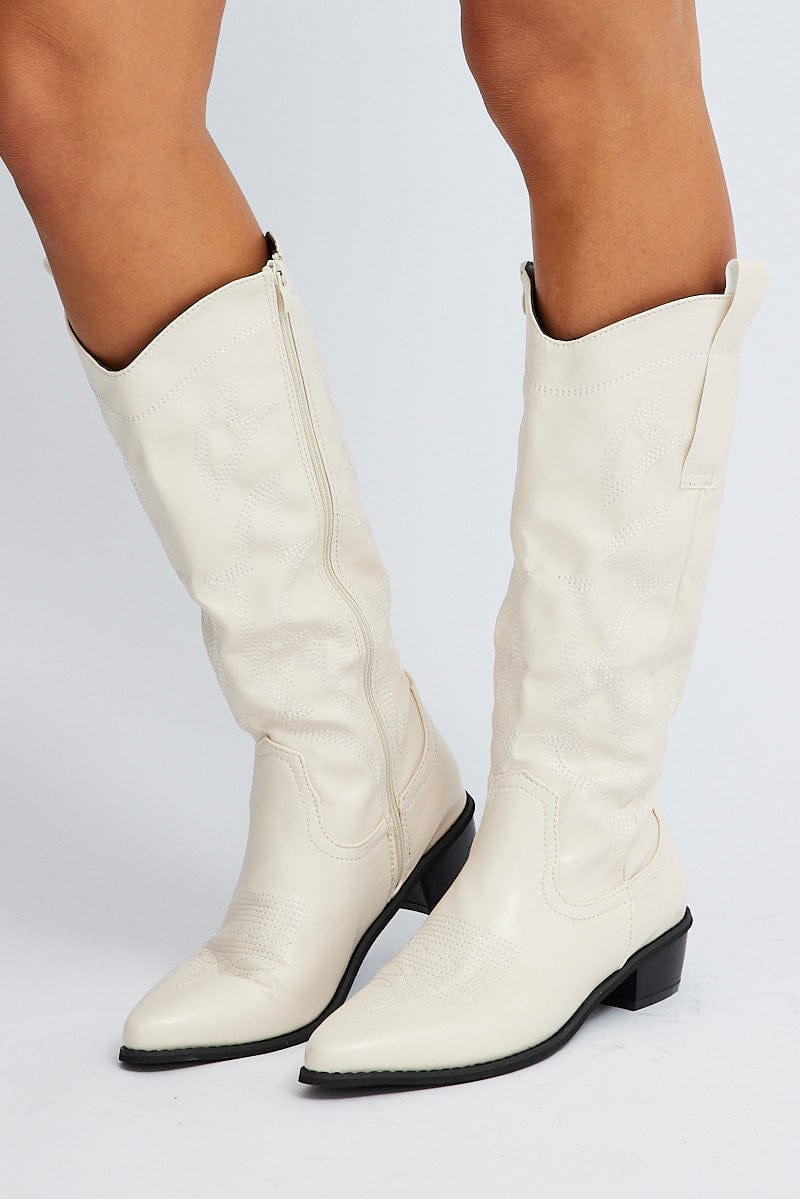 White Cowboy Boots for Ally Fashion