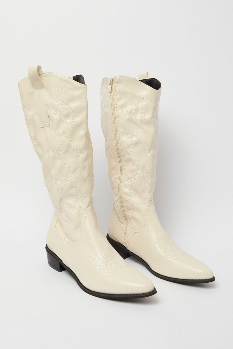 White Cowboy Boots for Ally Fashion