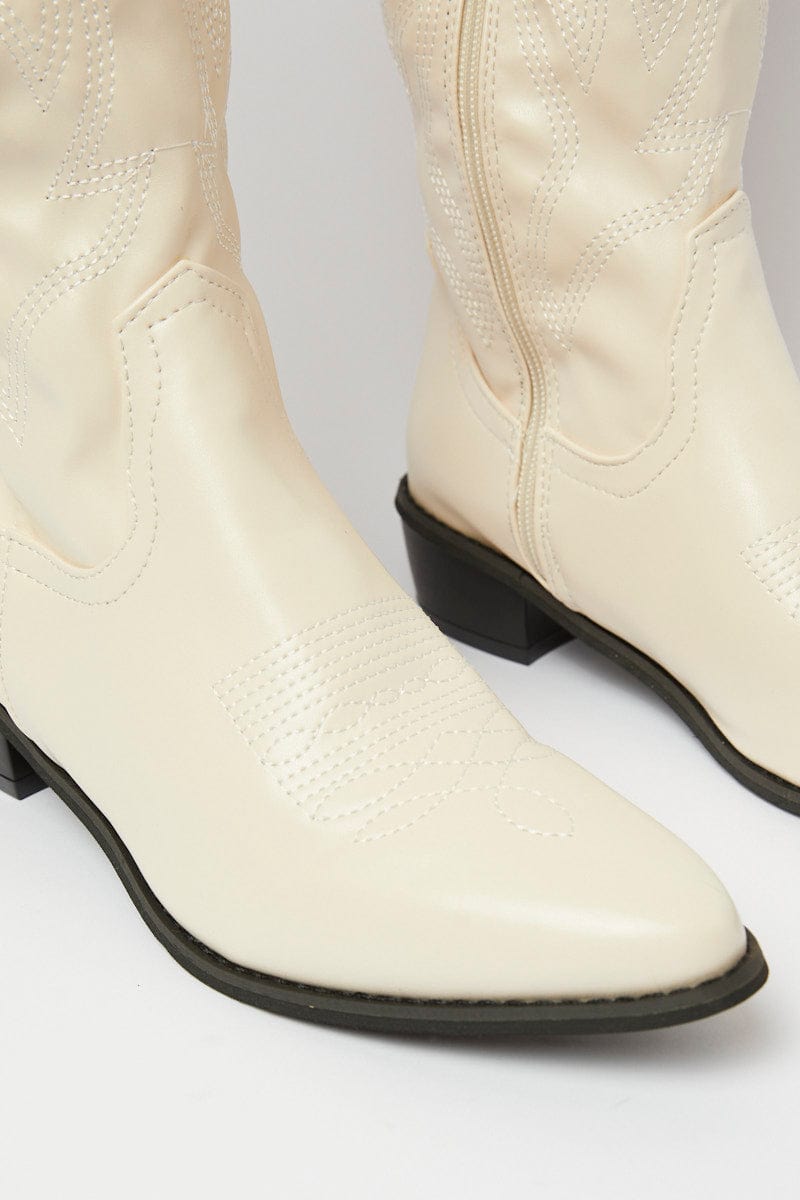 White Cowboy Boots for Ally Fashion