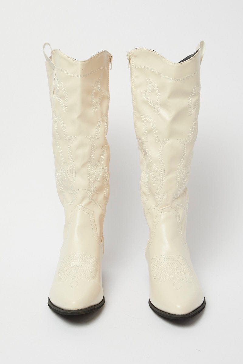 White Cowboy Boots for Ally Fashion