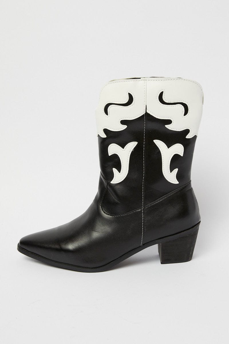 Black Western Cowboy Boots for Ally Fashion