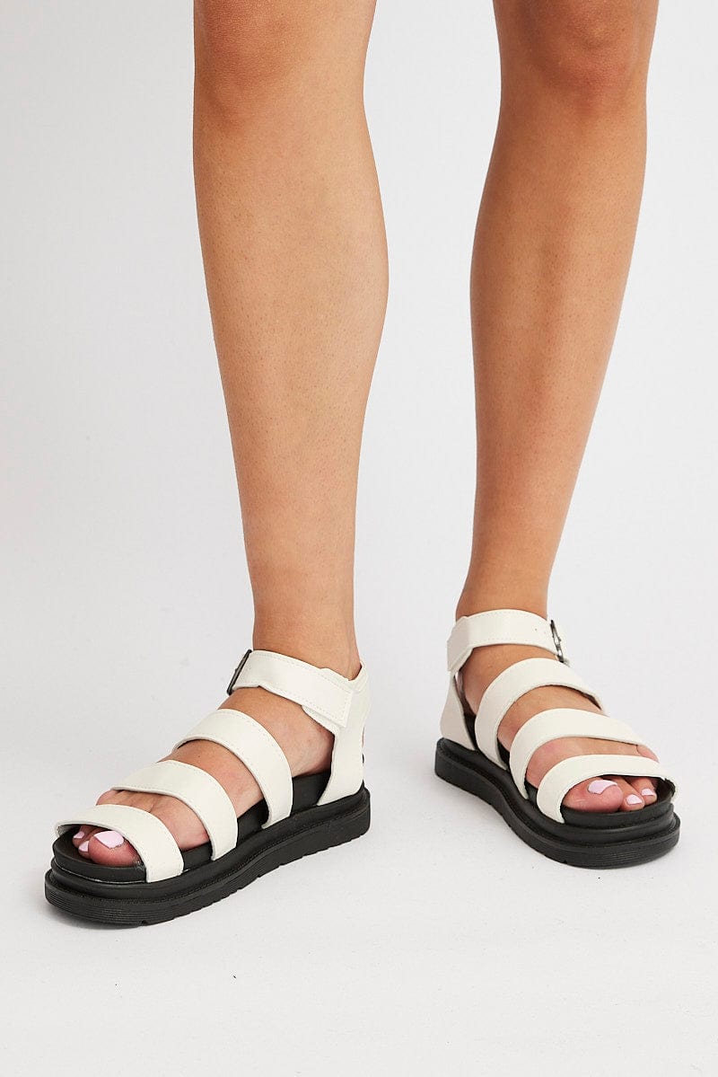 White Strap Flat Sandals for Ally Fashion