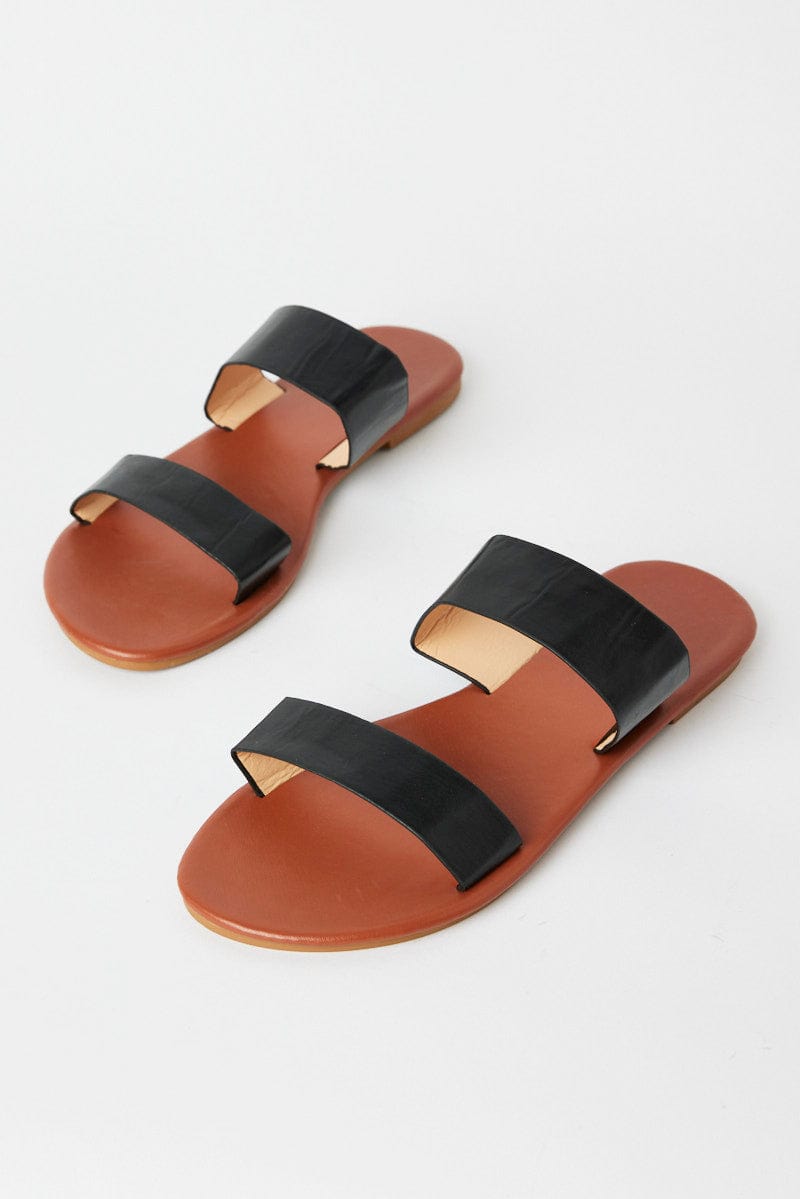 Black Flat Sandals for Ally Fashion