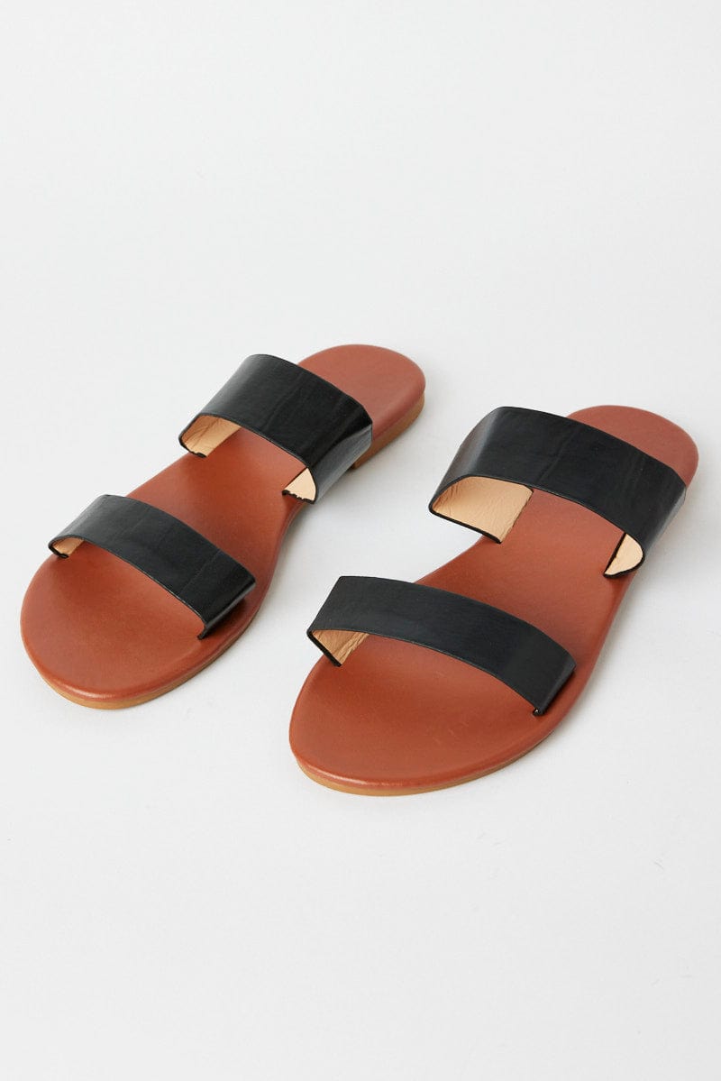 Black Flat Sandals for Ally Fashion