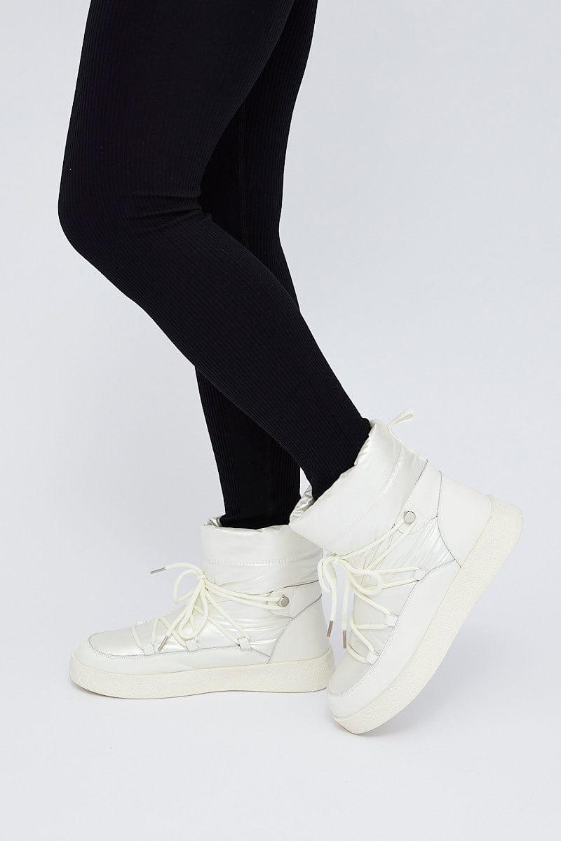 White Snow Ski Padded Boot for Ally Fashion