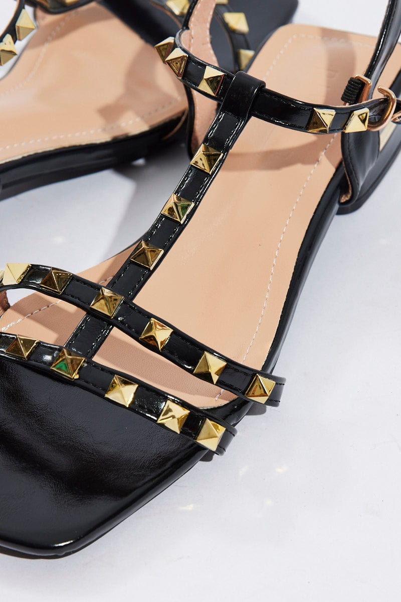 Black Studded Sandals for Ally Fashion