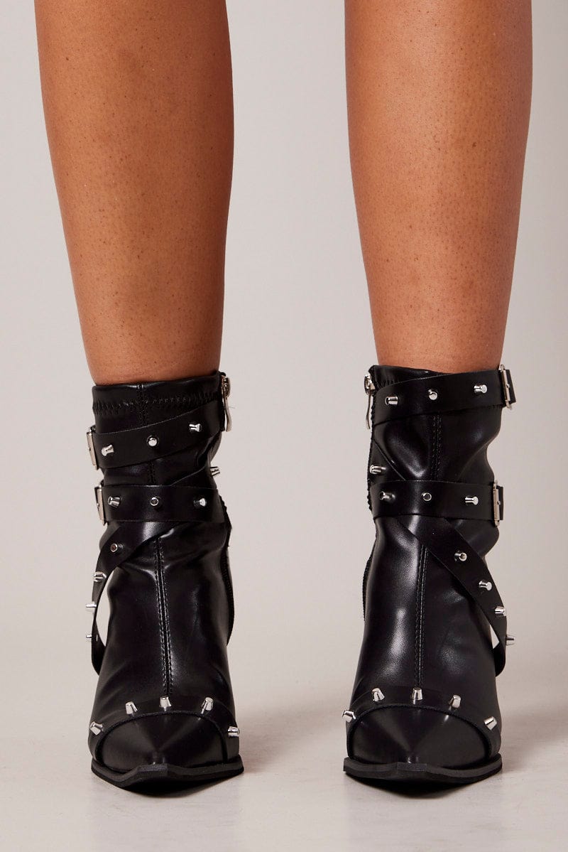 Black Heeled Ankle Boots for Ally Fashion