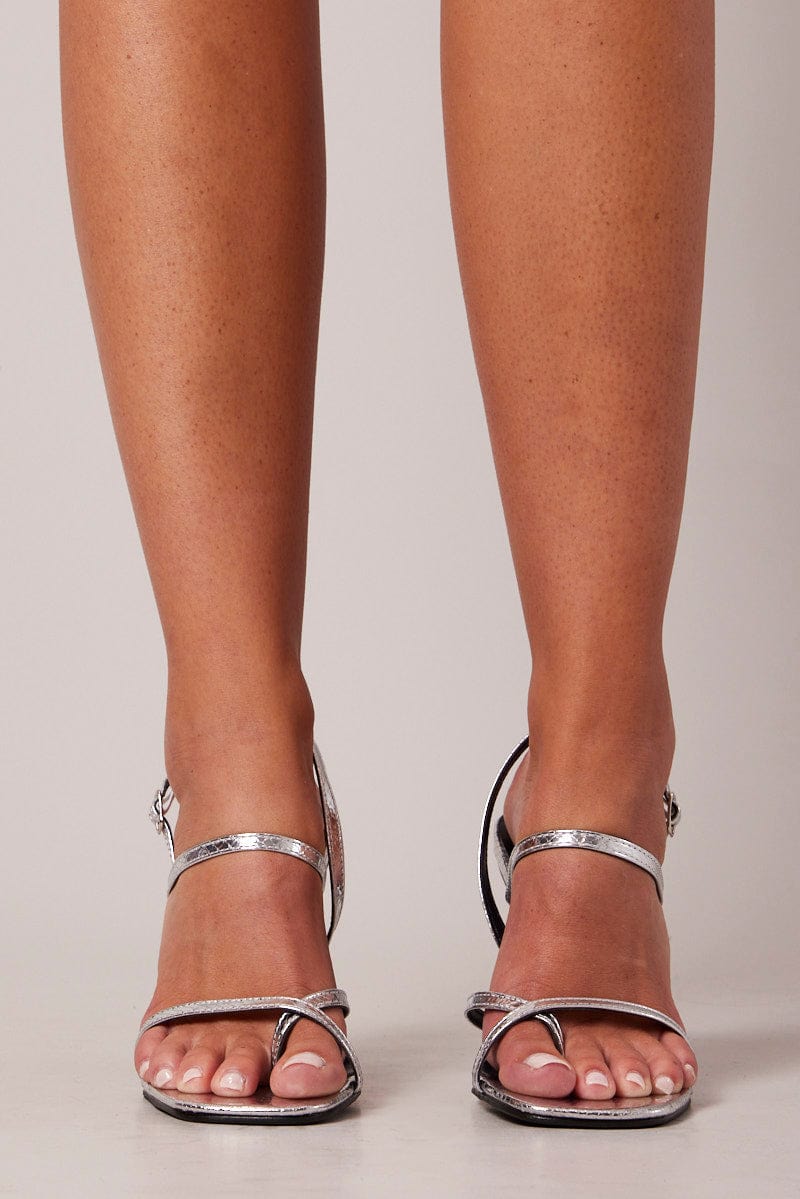 Silver Heeled Sandals for Ally Fashion