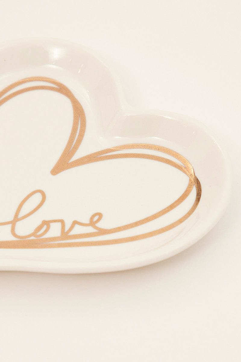 White Heart Shaped Trinket Dish for Ally Fashion