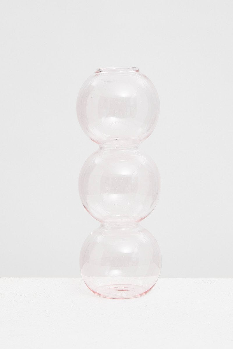 Pink Bubble Glass Candle Holder And Vase for Ally Fashion