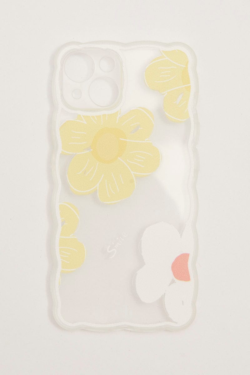 Yellow Floral Floral Phone Case For Iphone 14 for Ally Fashion
