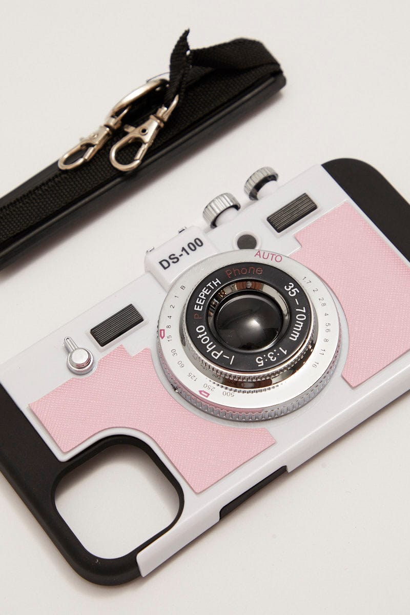 Pink Vintage Camera Design Phone Case For Iphone 14 for Ally Fashion