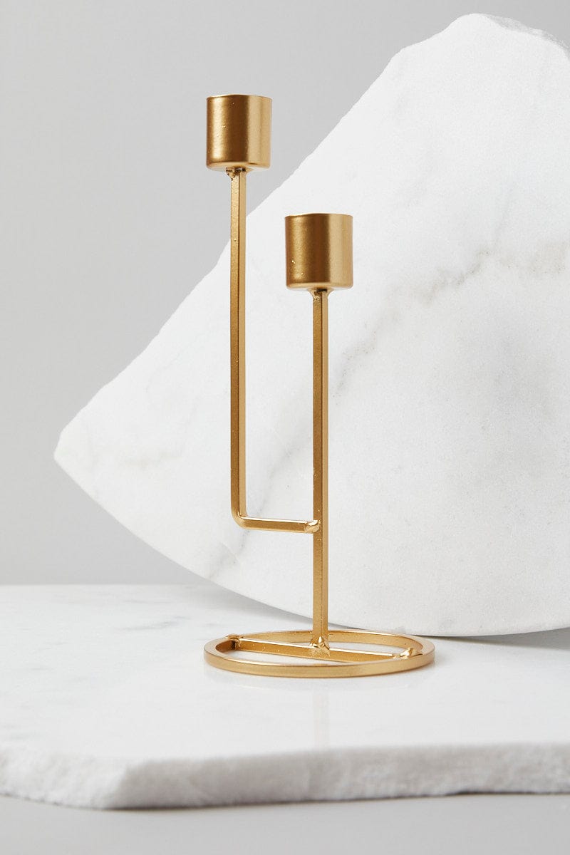 Gold Metal Candle Holder for Ally Fashion