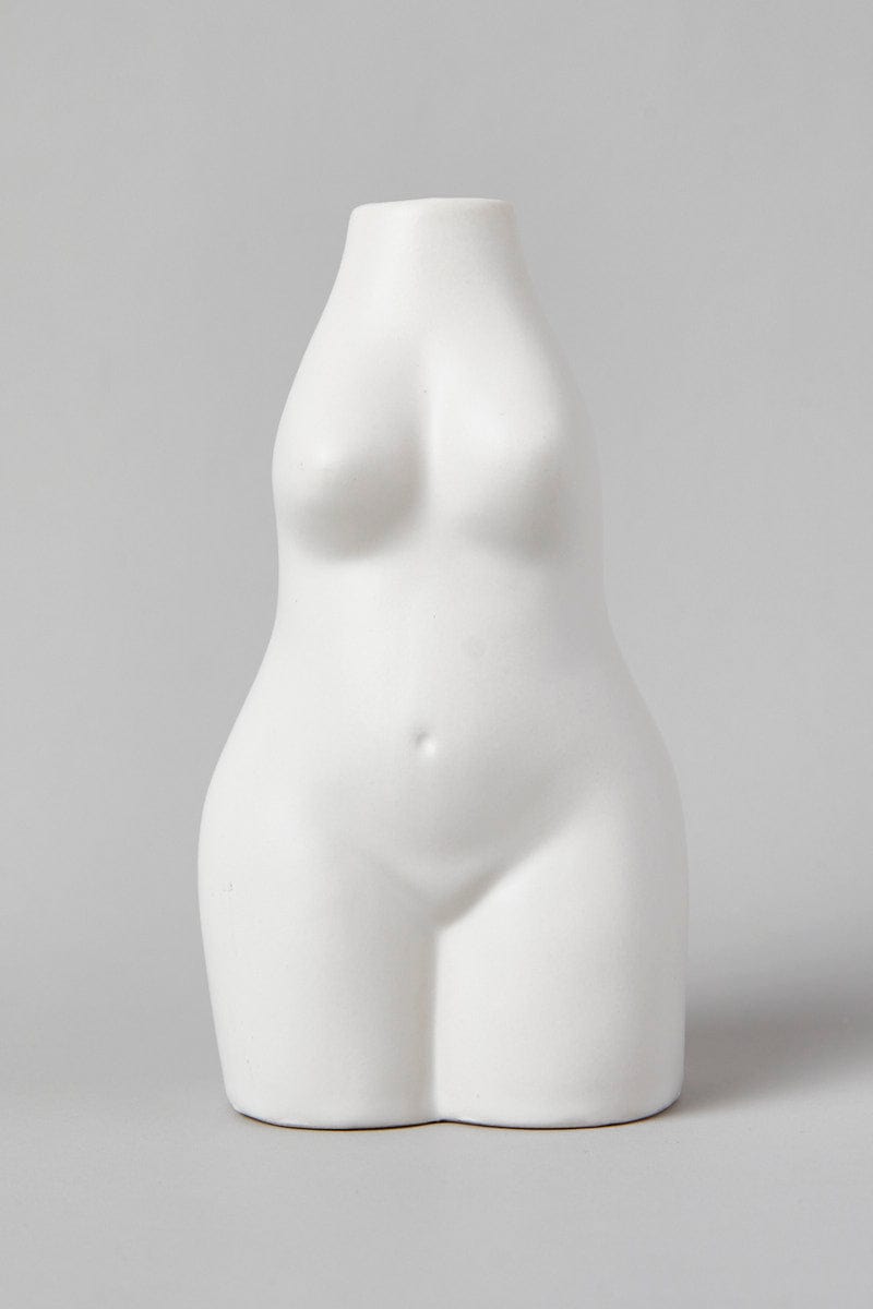 White Ceramic Body Vase for Ally Fashion